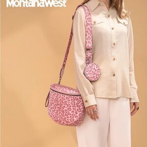 Montana West Pink Leopard Crossbody Bag